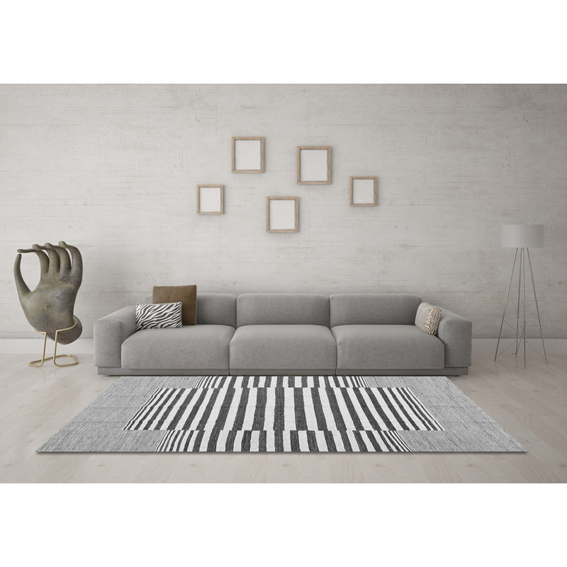 Alla Performance Striped Indoor Rug, Square 5'