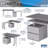Rotating Multi-Positional Modern Desk, Grey