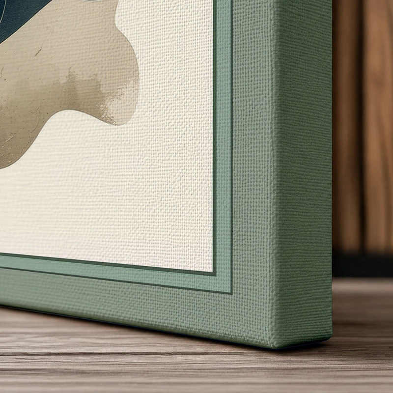 Seal Among Currents Boho - Wrapped Canvas, 24x16 - 61.0 x 40.6 cm, Sage Border