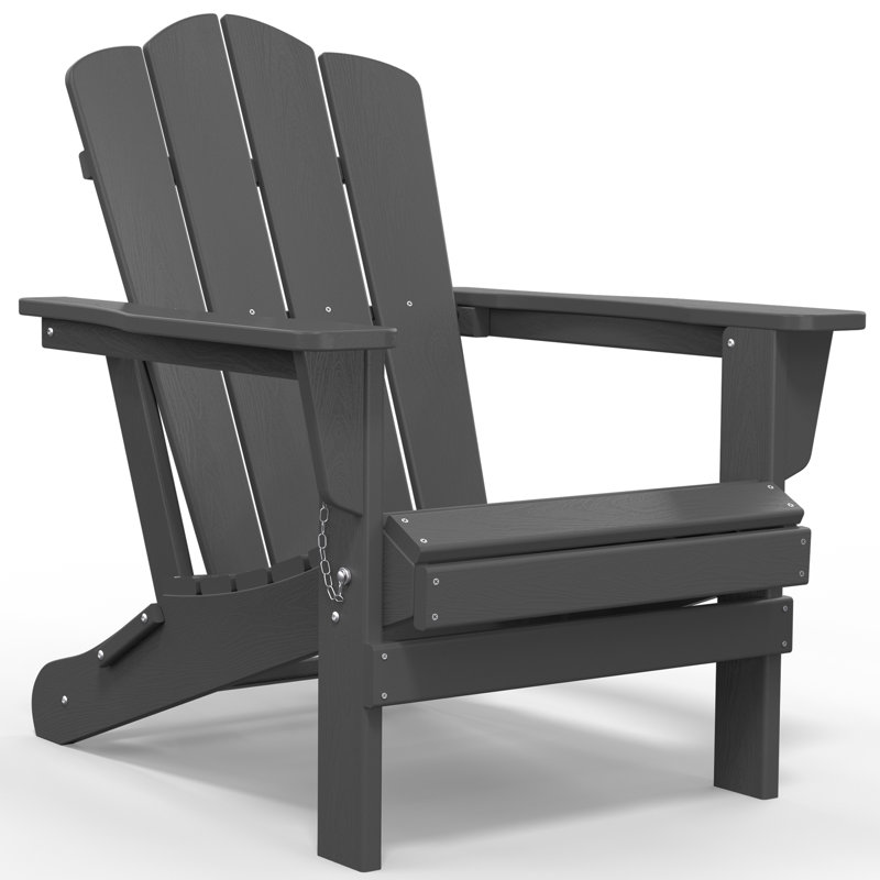 Delman Foldable Outdoor Adirondack Chair, Gray