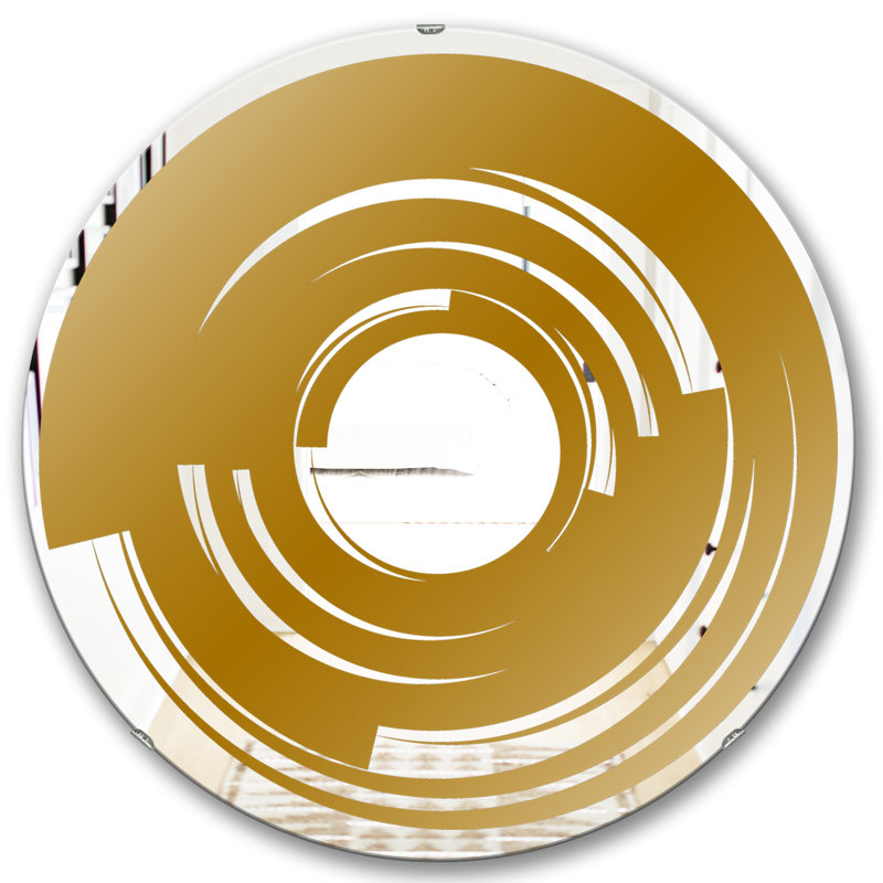 Miroir d'appoint doré Golden Vortex, H 23,6 po x l 23,6 po