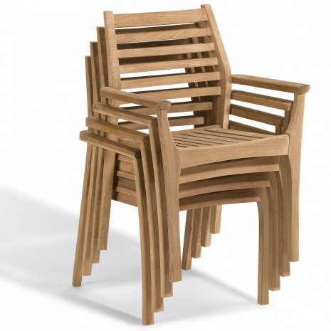 Mera Stacking Patio Dining Chair, Natural