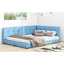 Grand lit plateforme tapissier bleu moderne avec structure solide-65416121-65416124