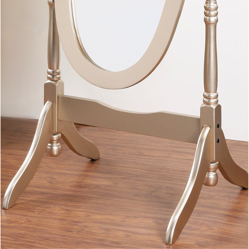 Miroir de style doré avec cadre en bois autoportant et élégant, Doré