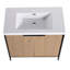Meuble-lavabo autoportant de 36 pouces avec lavabo en résine et 2 portes d'armoire à fermeture en douceur