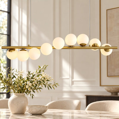 Lustre suspendu 9 lumières pour îlot de cuisine