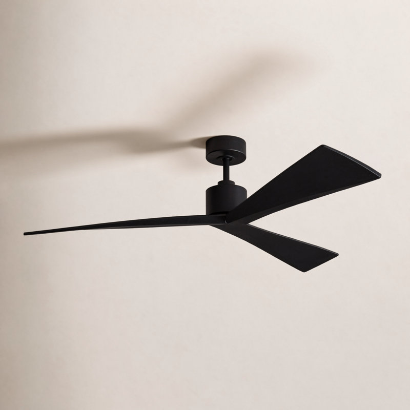 Adler Downrod Ceiling Fan, Matte Black, 60"