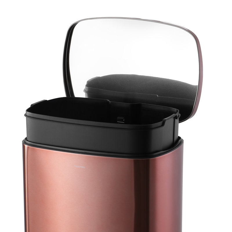 Steel Step On Kitchen Trash Can - 13.2 Gallons, Rose Gold