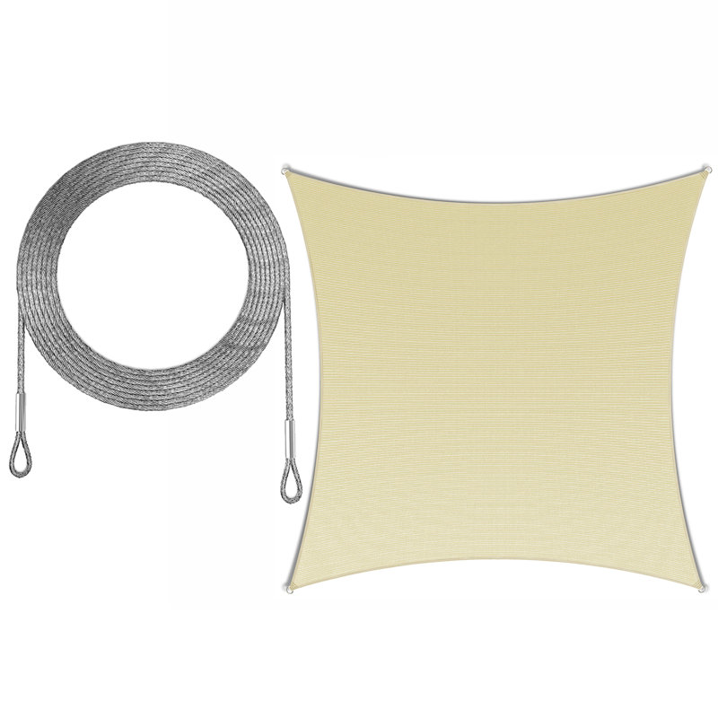 Toile d'ombrage carrée, 10 pi x 10 pi, Beige