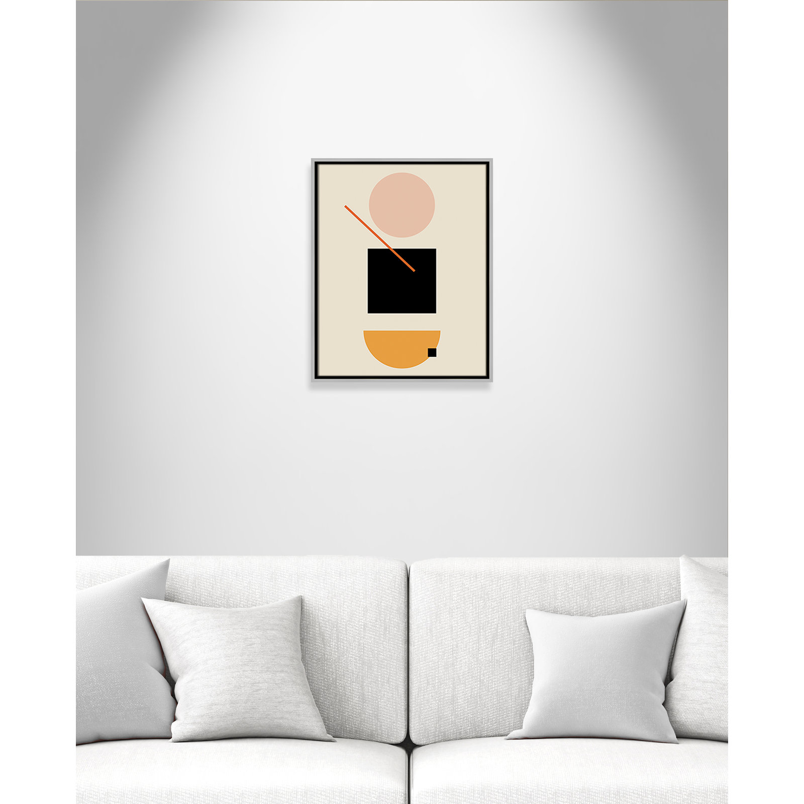 Simple Shapes Print, 21.5" H x 17.5" W x 2" D, Silver Framed