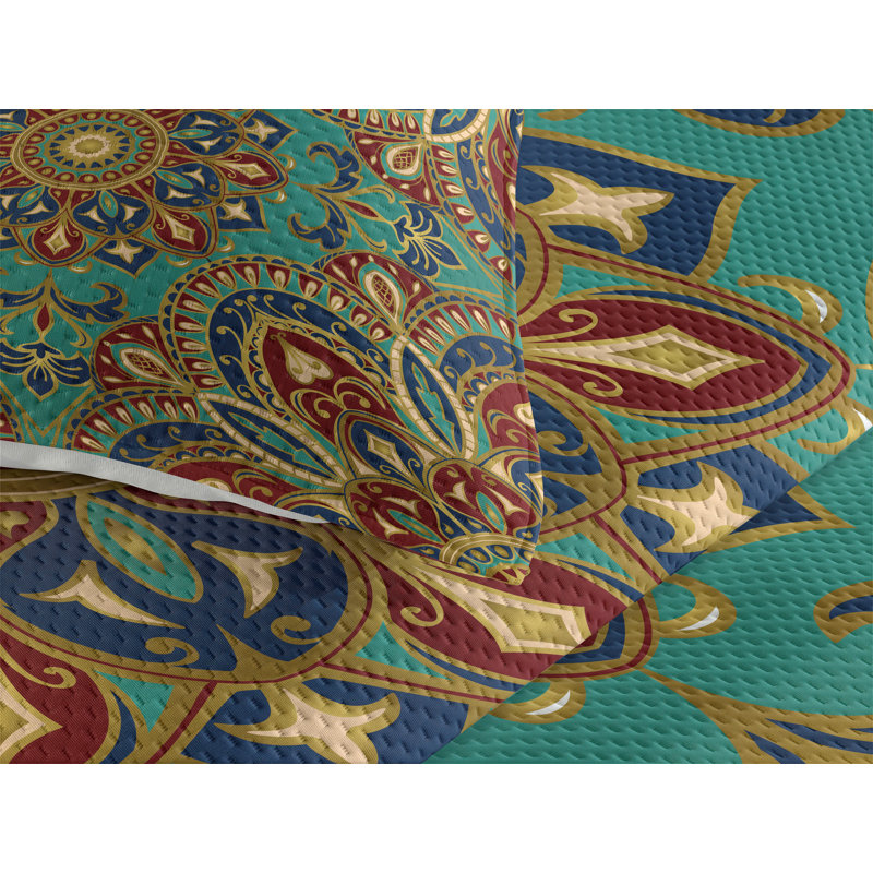 Puppy Eclectic Polyester Damask Coverlet, King Bedspread + 2 Shams
