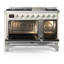 Majestic III Series 48 Inch Dual Fuel Range with 5 Sealed Burners, Griddle, Frenchtop in Matte Graphite (Liquid Propane, Burnished Trim)-934303585-934303593-934303599