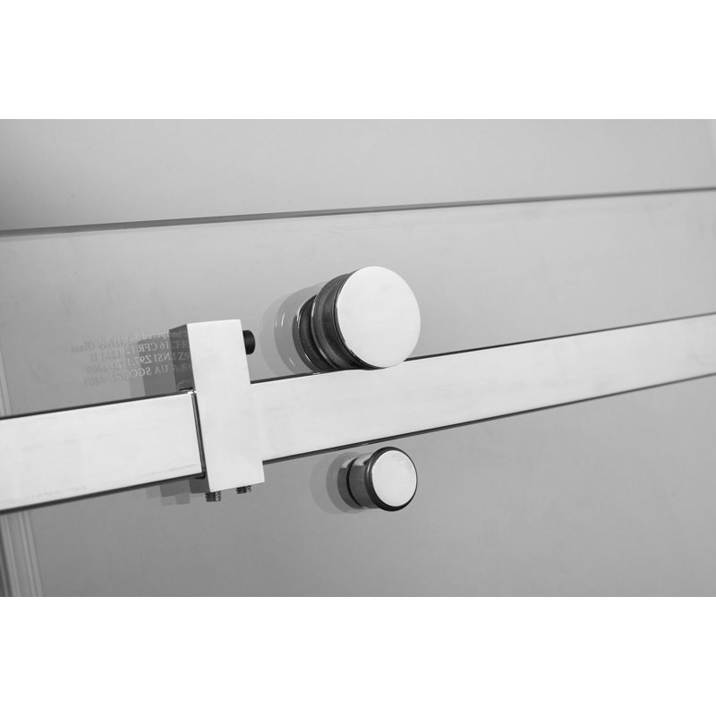 Moselle 77.5" Single Sliding Frameless Shower Door, Right Opening, Stainless Steel, Frosted