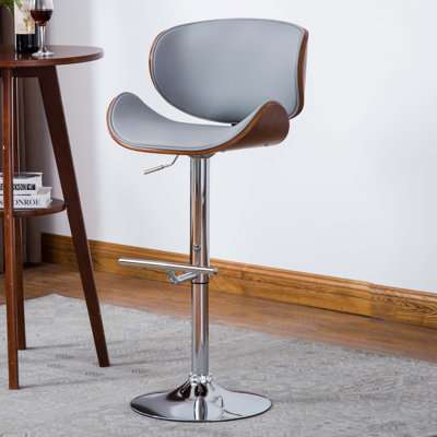 Tabouret de bar rotatif à hauteur réglable avec siège et dossier courbés Modern