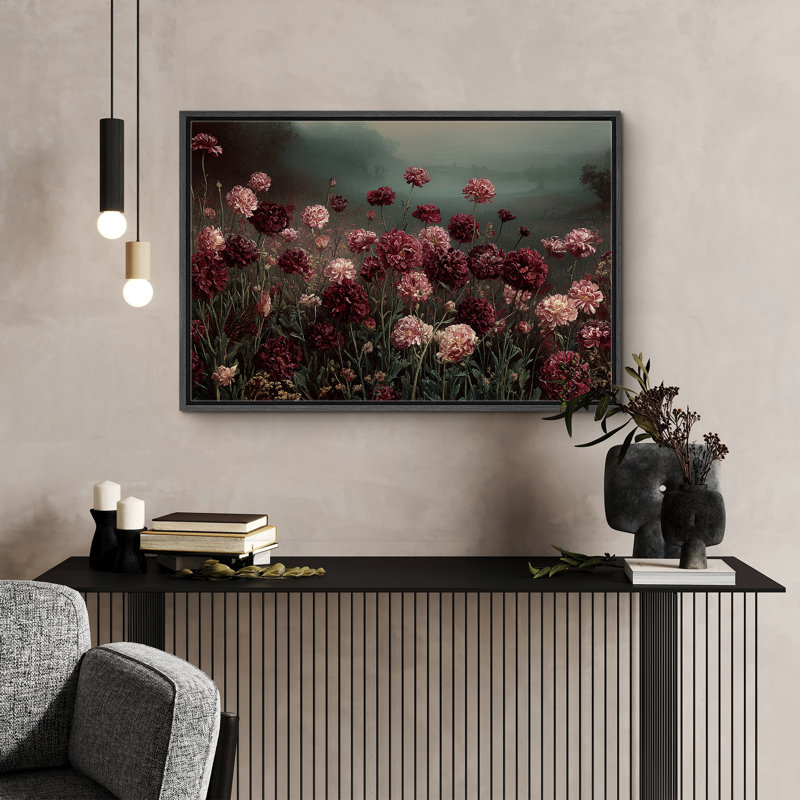 Impression sur toile encadrée très sombre Moody, Cadre flottant noir, H 24 po x l 36 po x P 1,5 po