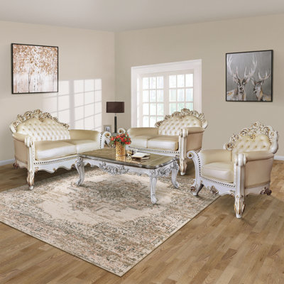 Vendome 95.6'' Faux Leather Sofa
