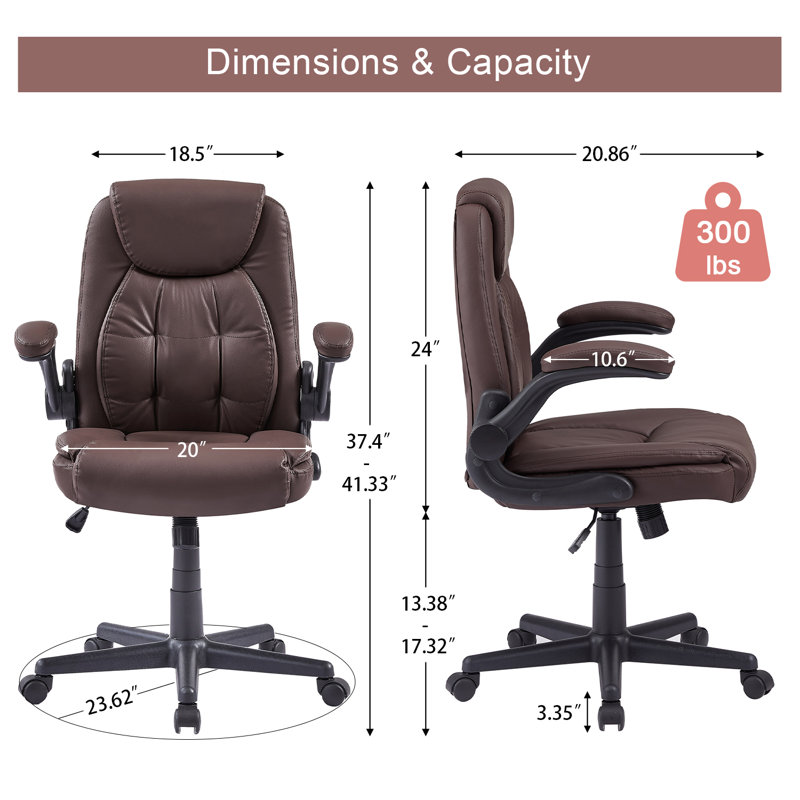 Fauteuil de direction en similicuir Nimmo, Café