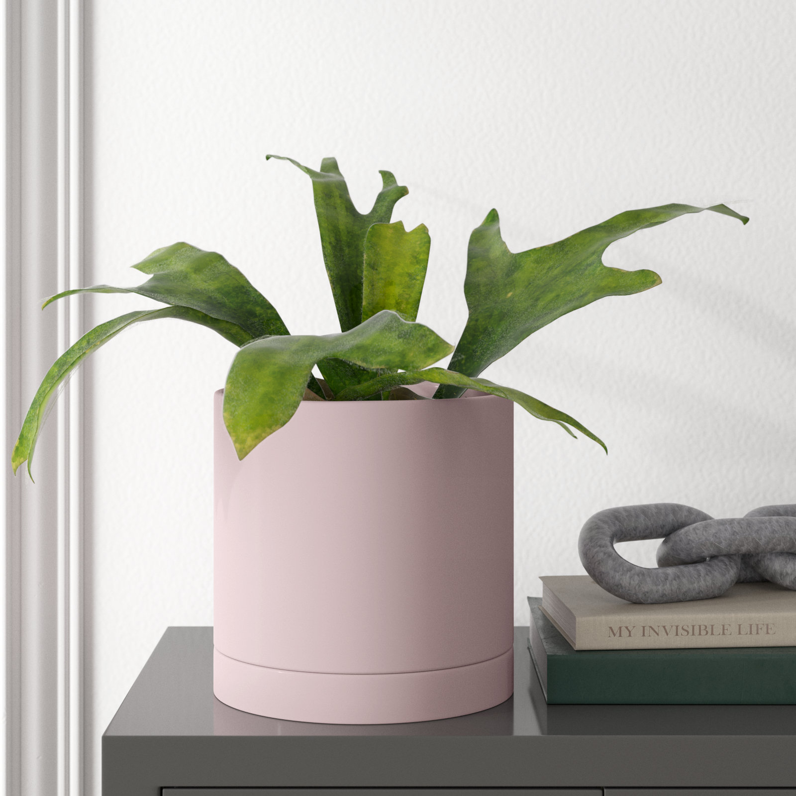 Carlotta Ceramic Pot Planter, Purple, 10" H x 10" W x 10" D