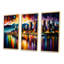 «Colorful City In Vancouver III», reproduction sur toile 3 pièces-1217128855-1217128857
