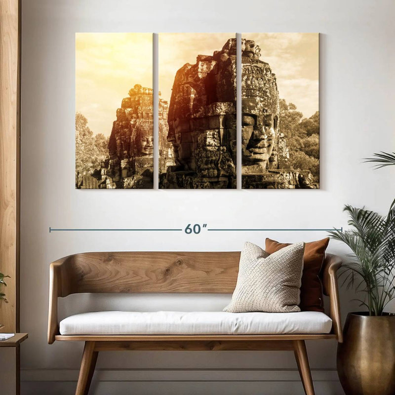 Adella, visages du temple Bayon, H 32 po x l 50 po