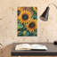Warm Summer Sunflowers Vibrant Abstract Sunflower Flower Nature Wall Art Print by Kay Shanley - Wrapped Canvas Print-1816265002