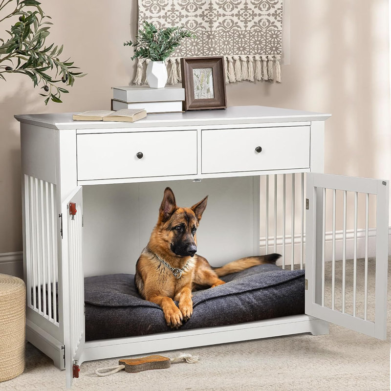 Meuble de caisse pour chien Cranbrook, Blanc