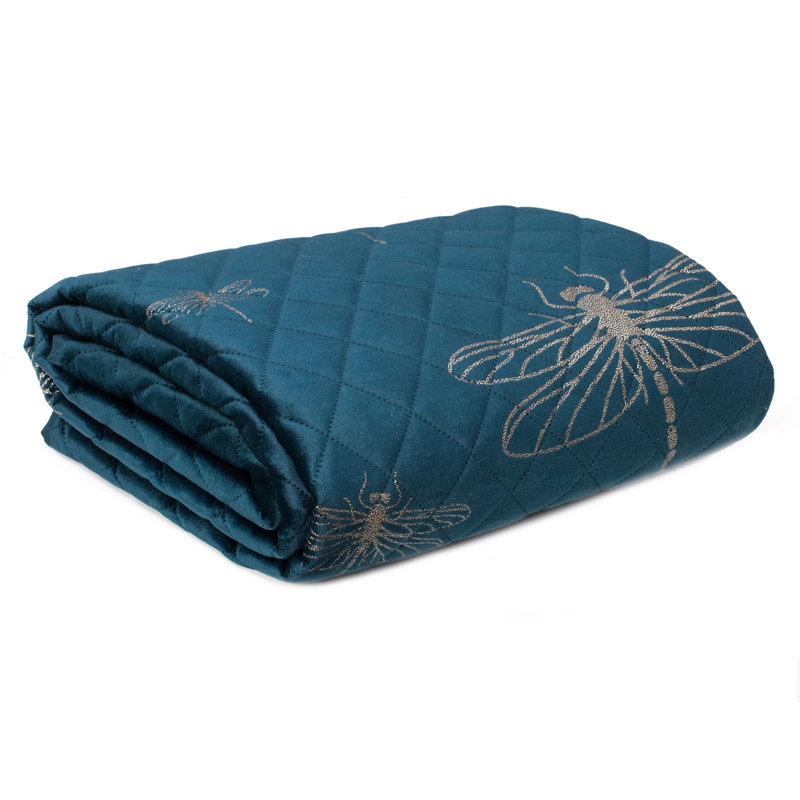 Puig No Pattern Bedspread, W170 x L210cm, Dark Turquoise