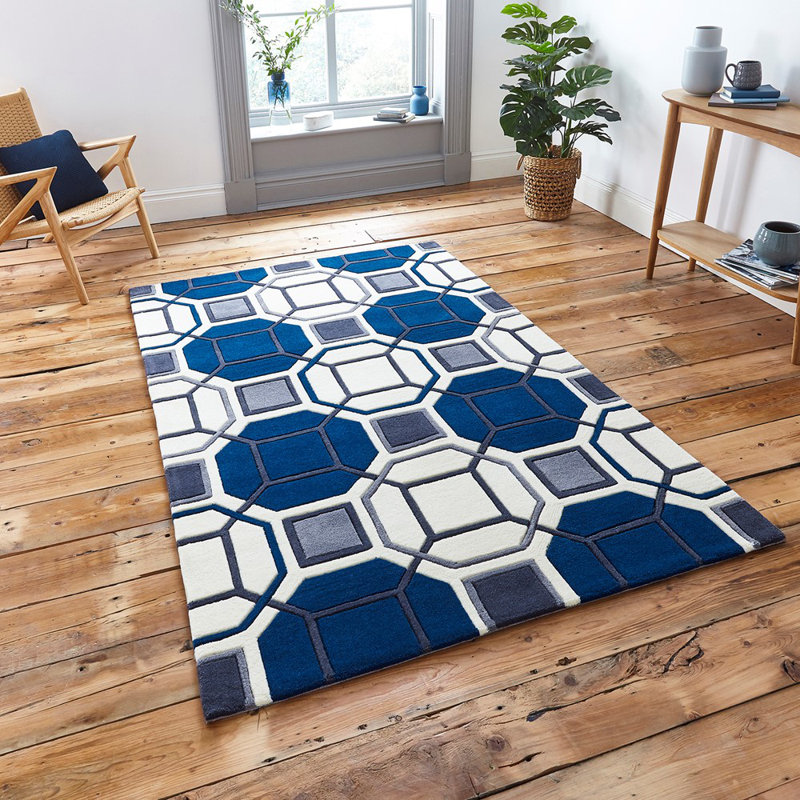 Handy Geometric Shag Area Rug, Rectangle 120 x 170cm