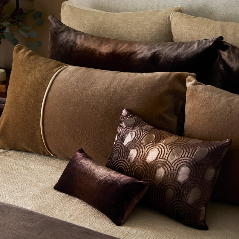 Ombre Rectangle Velvet Pillow Cover & Insert, Copper Ivy