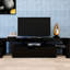 Meuble télé moderne noir pour téléviseur de 60 à 69 pouces avec télécommande et 20 couleurs à DEL