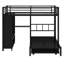 Lit superposé avec garde-robe intégrée, lit gigogne et bureau pliable-1234962736