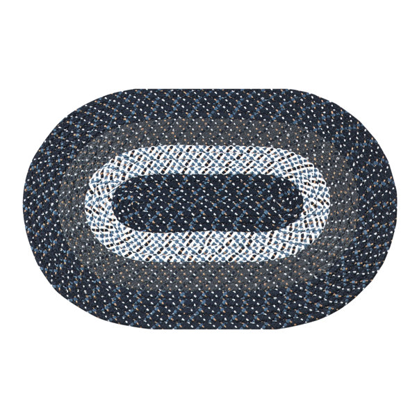 August Grove® Orkney Striped Handmade Braided Area Rug - Oval Rug | Wayfair