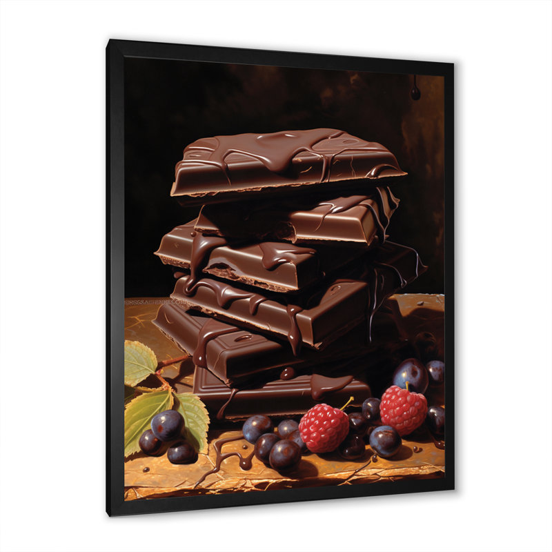 Koura Food Chocolate Dreams II, H 32 po x l 24 po x P 1 po, Cadre photo noir
