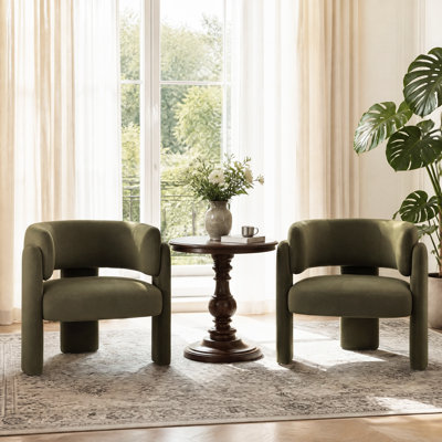 Fauteuil de baril en velours