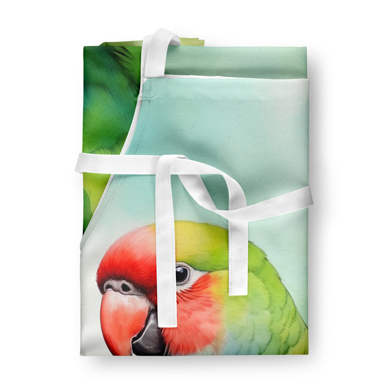 Apron, Green African Ringneck Parrot