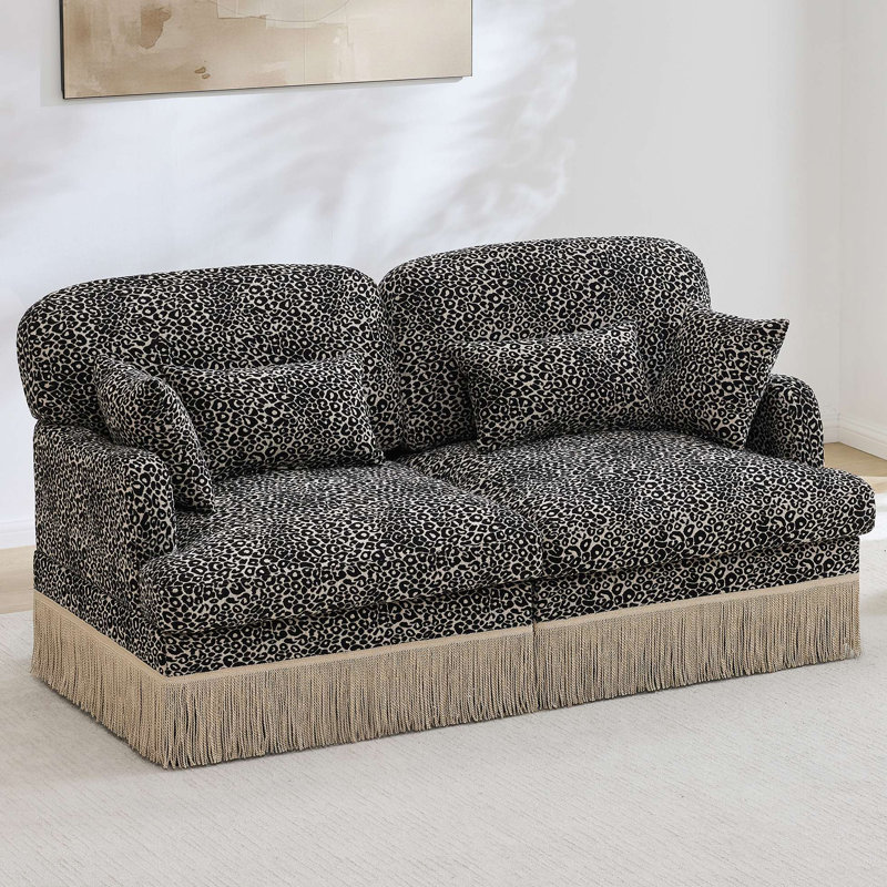 Canapé Comfy Chenille Leopard, Kaki