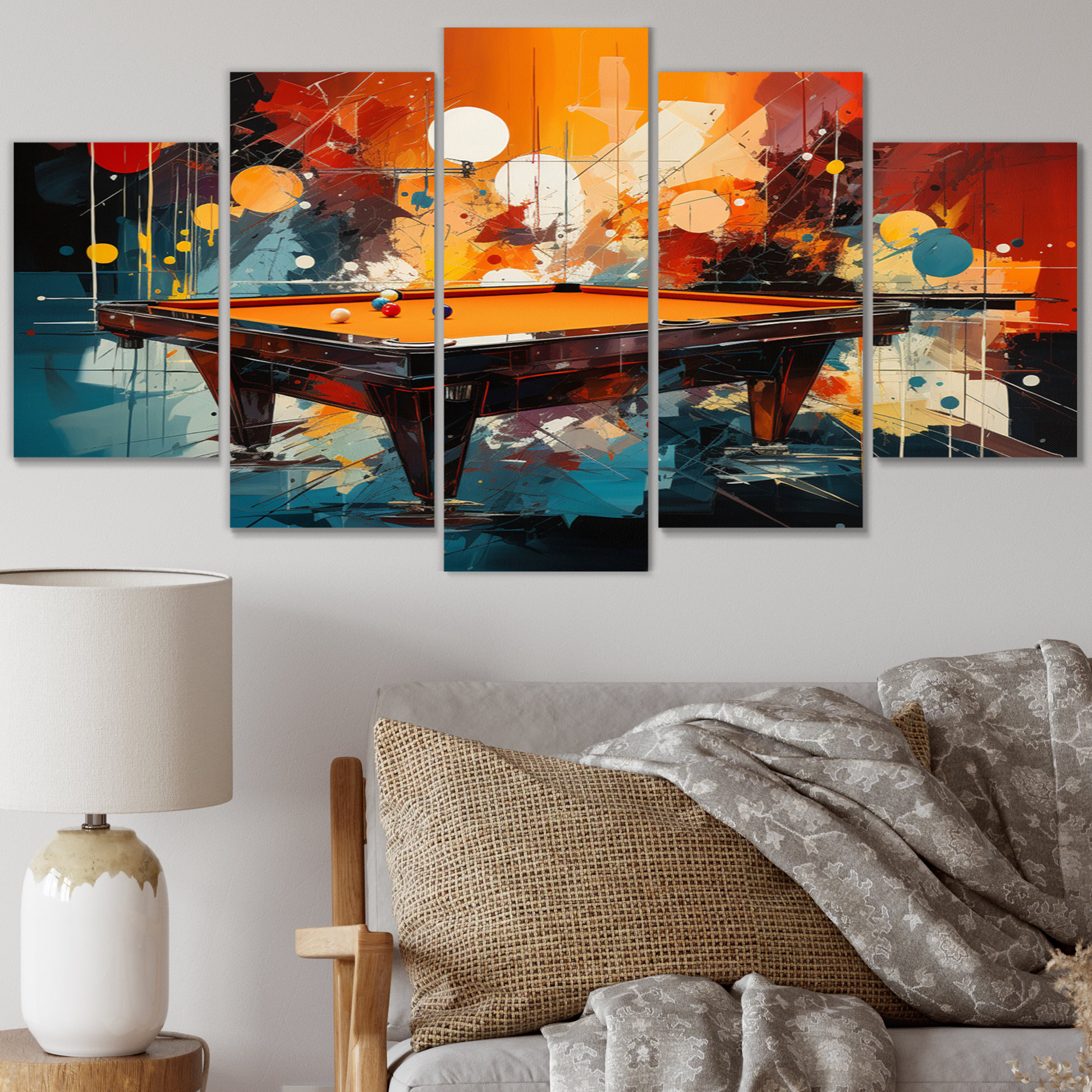 Red Barrel Studio Billard Vibrant Break II Sports Metal Wall Art Set