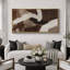 «Grunge Abstract Paint Stroke Effect Mid Mid Century Shape Contemporary Abstract Dynamic Black and White», reproduction encadrée sur toile-96074530-111376716