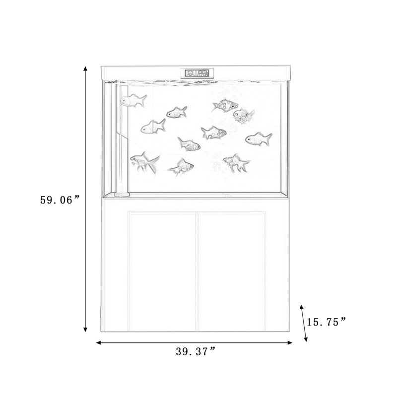 Réservoir d'aquarium 65 à 79 gallons, 79 gallons (H 59,06 po x l 39,37 po x P 15,75 po)