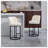 Counter Height Bar Stools Set of 2, Modern Barrel Design with Backrest, Linen Fabric Upholstered for Kitchen Island Comfort-1497760733