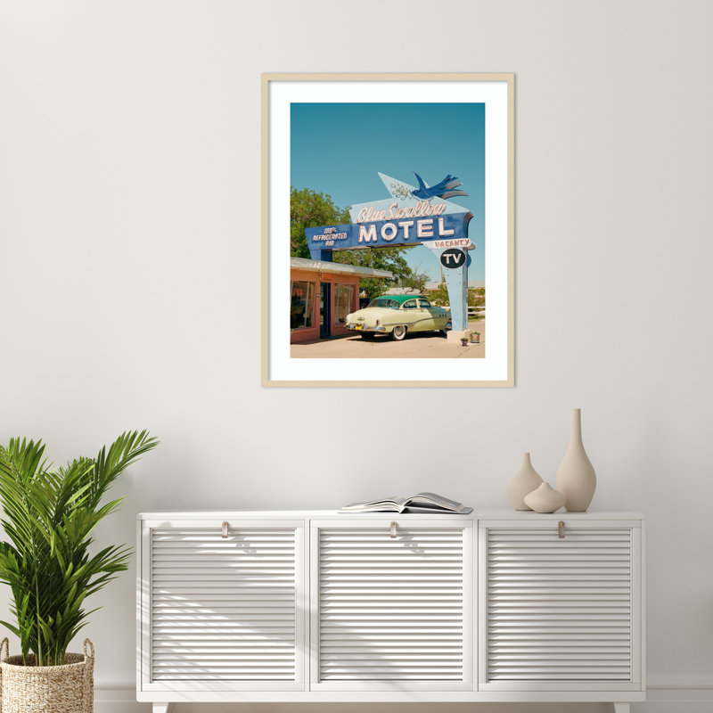 «Route 66» par Criswell, reproduction d'art murale en bois encadrée, H 41 po x l 33 po