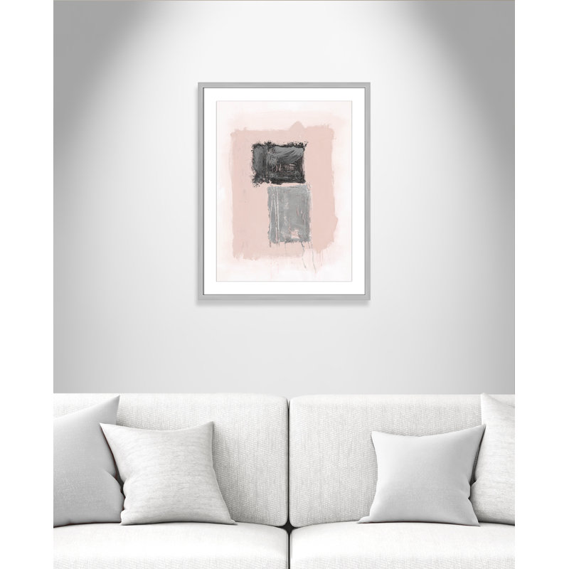 Thomasin Pink, Black And Silver Shimmer II On Paper by Joss & Main Print, H 29,5 po x l 23,5 po x P 1,25 po
