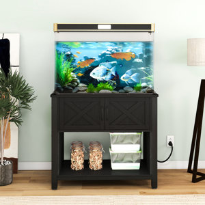 Kason Heavy Duty Metal Aquarium Stand with Power Outlets & LED Light