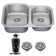 Kraus Premier 32-in 16 Gauge Undermount Double Bowl Kitchen Sink with Waste Guard™ Garbage Disposal