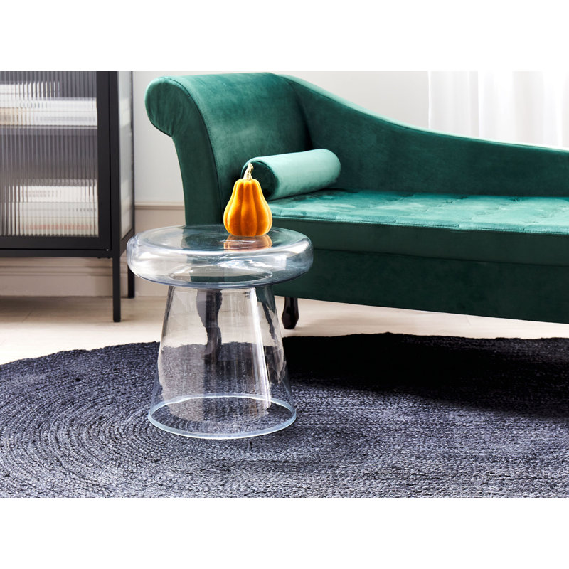 Caithlyn Glass Top Pedestal End Table, Clear