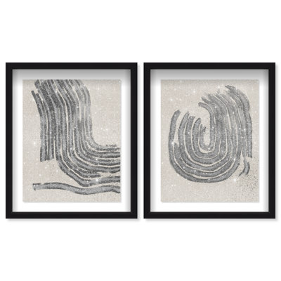 Two Spaces Set Shadowbox Abstract Print by Oliver Gal, Black Frame, 16 x 20
