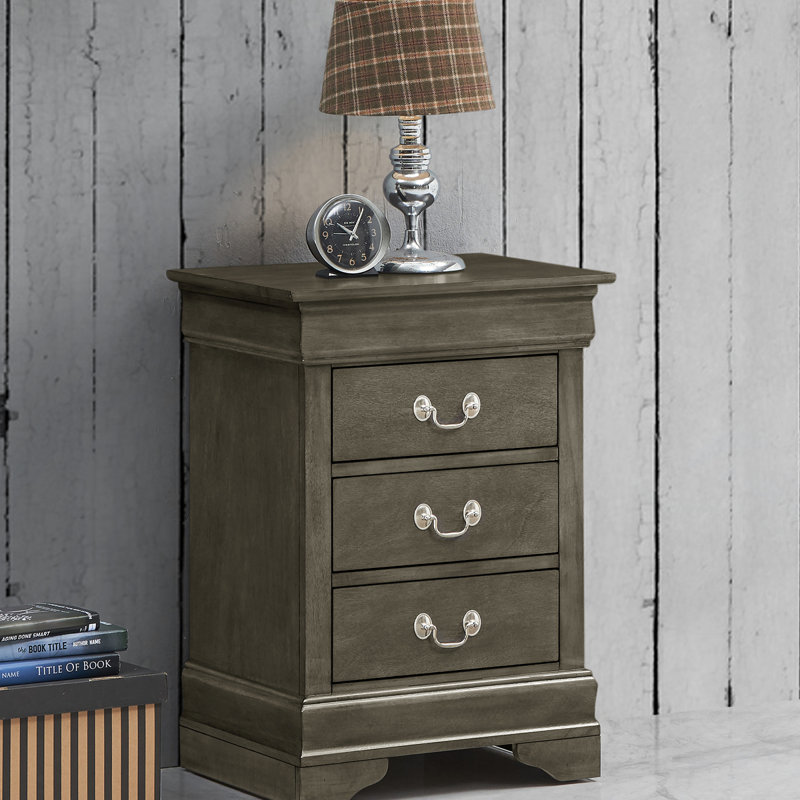 Charming Traditional Nightstand, Gray