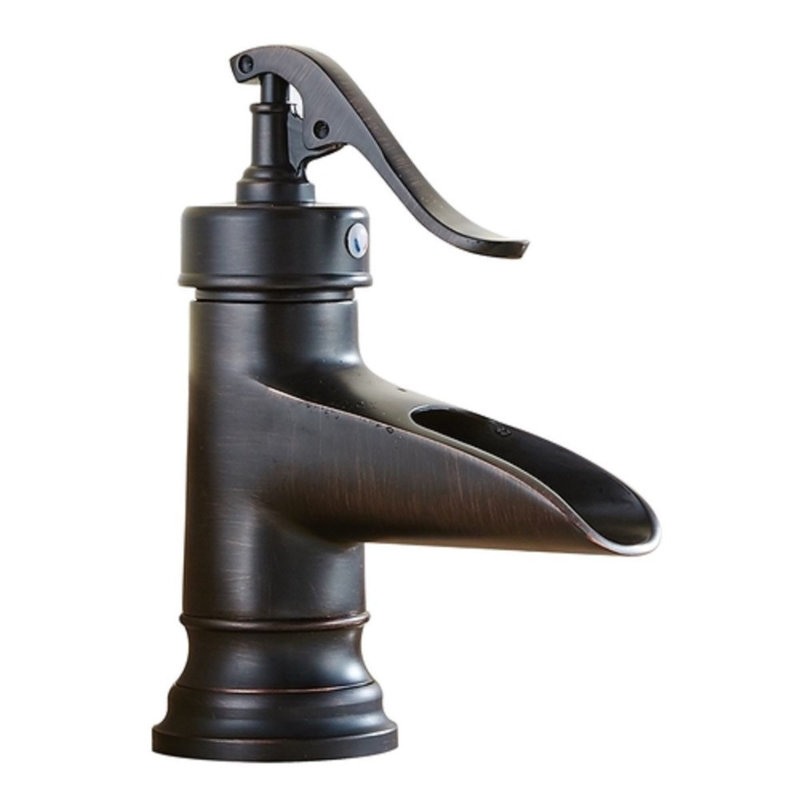 Robinet de salle de bain à poignée simple 7 po bronze huilé