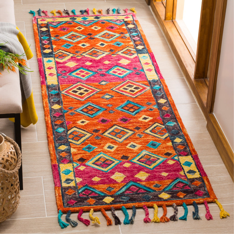 Tapis en laine touffeté à la main Vahakn, Tapis de couloir 2 pi 3 po x 8 pi