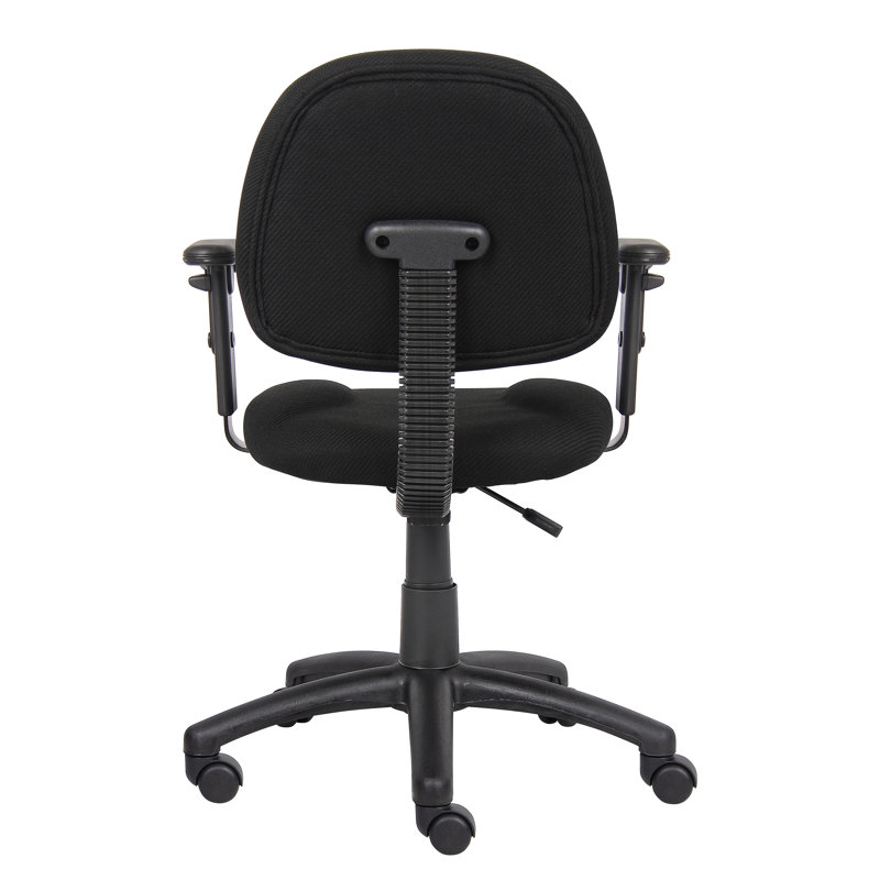 Task Chair, Black Tweed, Adjustable Arms